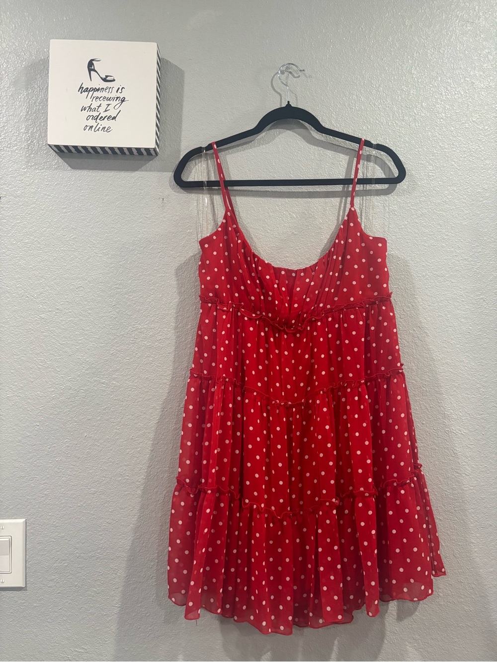 Red Polka Dot Tiered Dress - Lightweight Summer Sundress